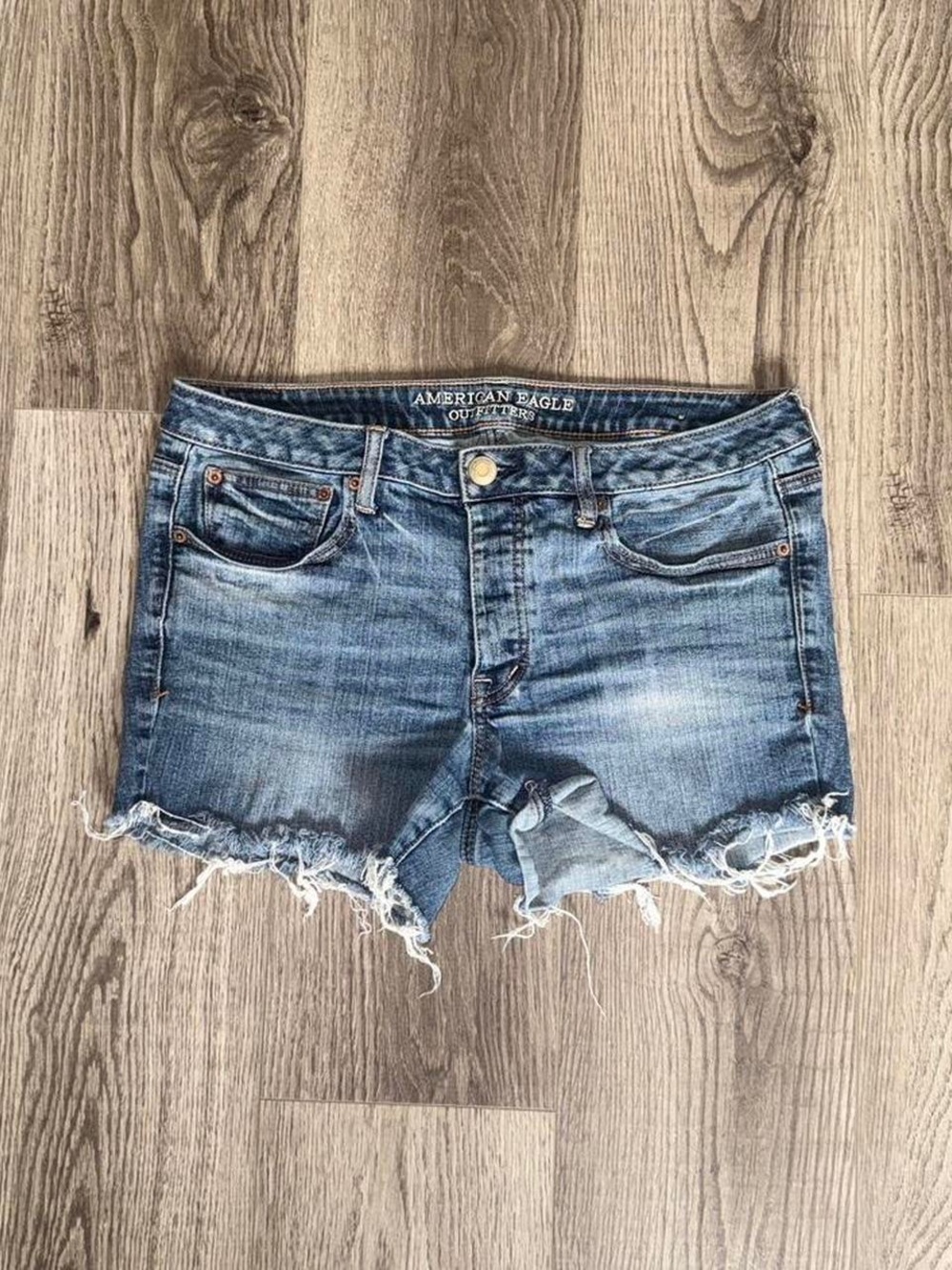 American Eagle Outfitters Distressed Light Blue Denim Cutoff Shorts